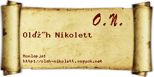 Oláh Nikolett névjegykártya